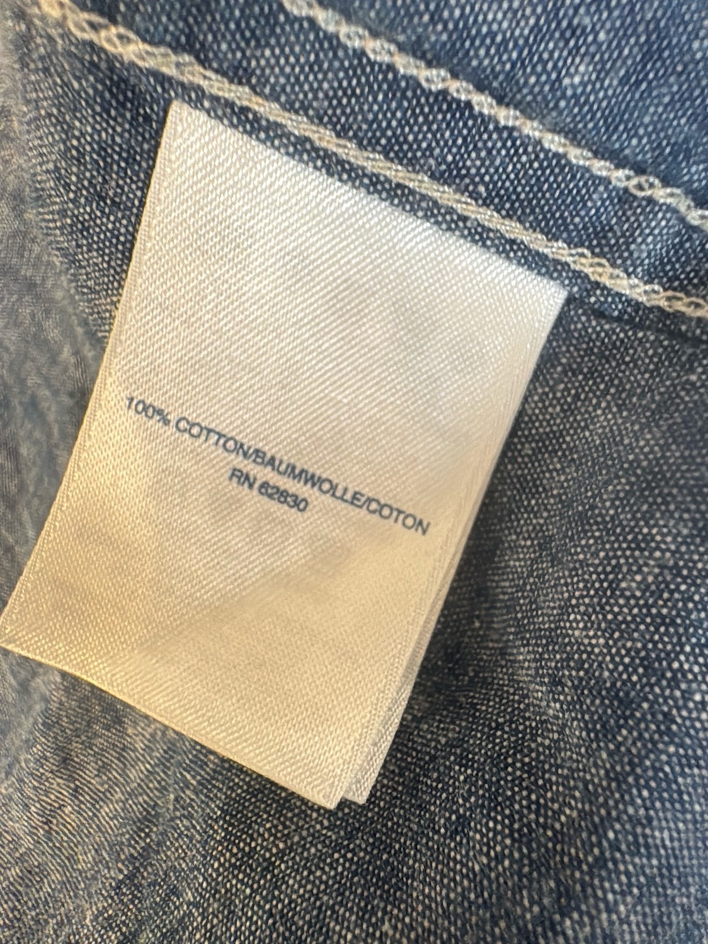 Lands' End Light Blue Denim-Look Button Shirt - Picture 3 of 8